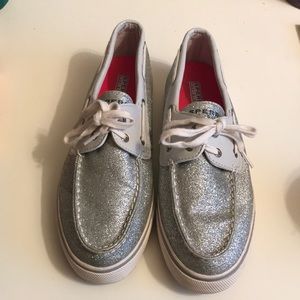 Silver Sperry top-sider